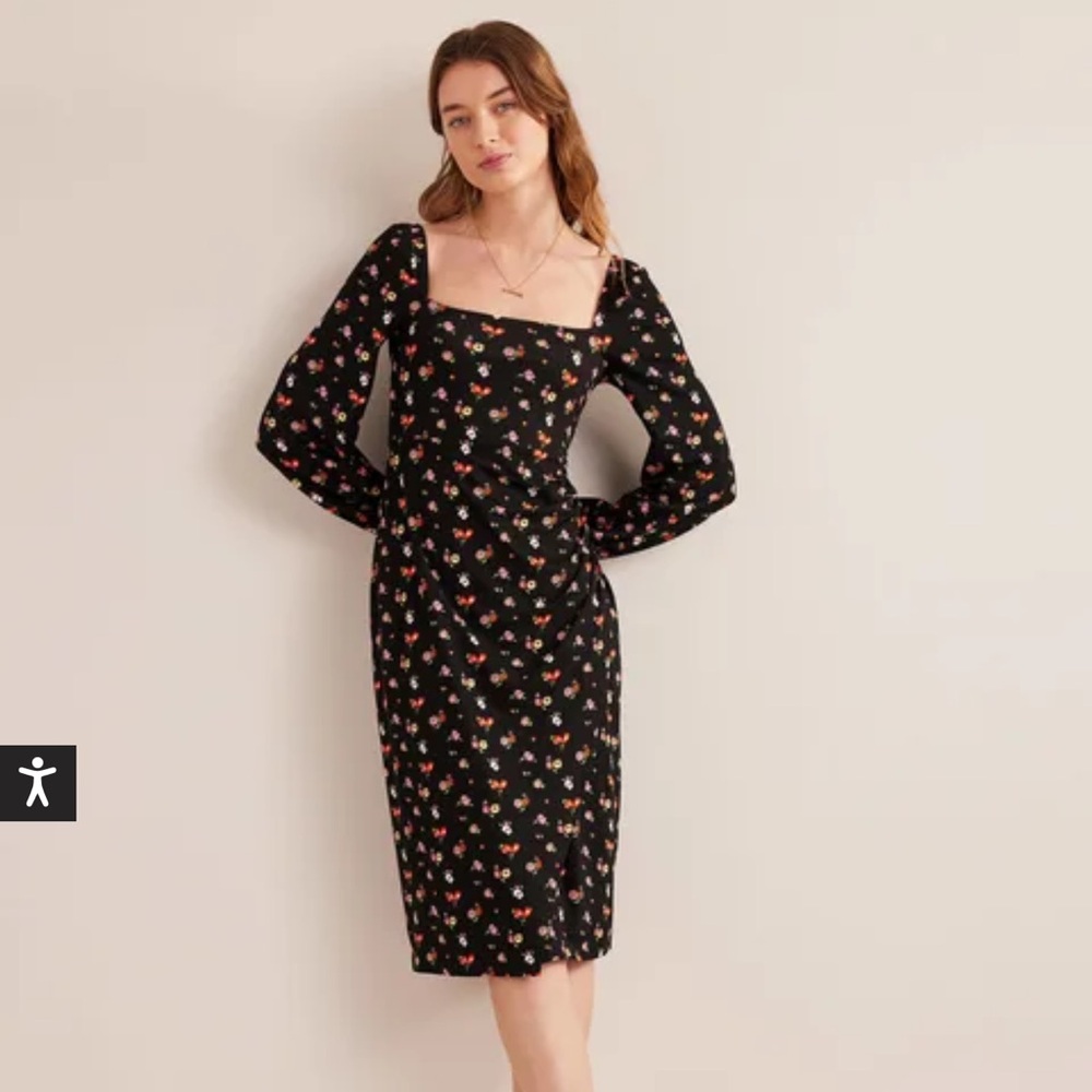 Boden Square Neck Jersey Midi Dress Womens size 6P